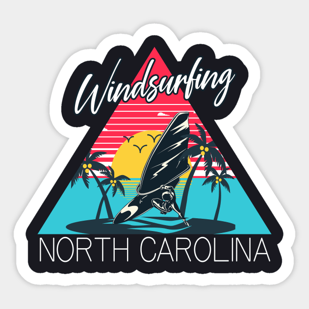 Windsurfing North Carolina Summer Beach Sticker by Foxxy Merch